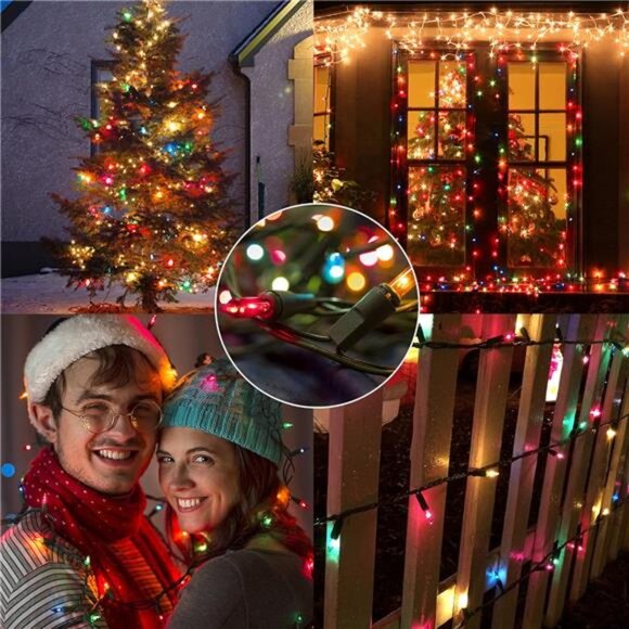 3 Sets Christmas Lights, 150 Count 33 FT Each Mini String Lights, Green Wire - Picture 6 of 7